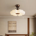 Traditional French Iron Pe Flower LED Semi-flush Mount Ceiling Light for Bedroom