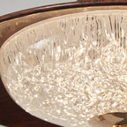 Traditional French Iron Acrylic Round LED Semi-flush Mount Ceiling Light for Bedroom