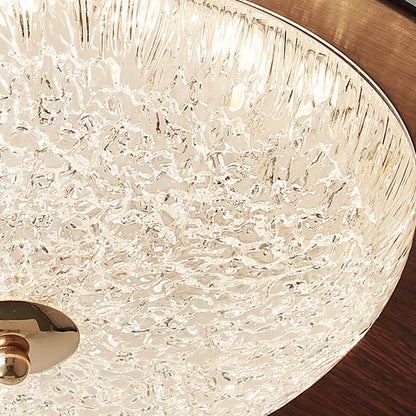 Traditional French Iron Acrylic Round LED Semi-flush Mount Ceiling Light for Bedroom