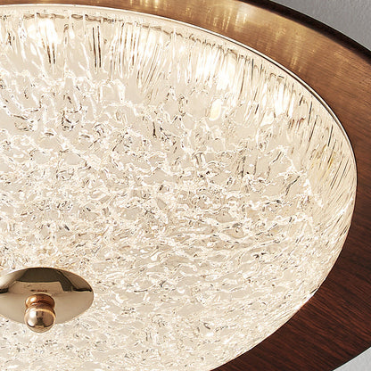 Traditional French Iron Acrylic Round LED Semi-flush Mount Ceiling Light for Bedroom