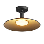 Contemporary Industrial Waterproof Aluminum Round 1-light Semi-flush Mount Ceiling Light for Outdoor Patio BulbSquare