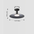 Contemporary Industrial Waterproof Aluminum Round 1-light Semi-flush Mount Ceiling Light for Outdoor Patio BulbSquare