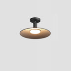 Contemporary Industrial Waterproof Aluminum Round 1-light Semi-flush Mount Ceiling Light for Outdoor Patio BulbSquare