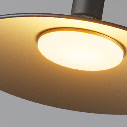 Contemporary Industrial Waterproof Aluminum Round 1-light Semi-flush Mount Ceiling Light for Outdoor Patio