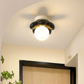 Contemporary Scandinavian Resin Iron Flower 1-light Semi-flush Mount Ceiling Light for Living Room