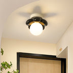 Contemporary Scandinavian Resin Iron Flower 1-light Semi-flush Mount Ceiling Light for Living Room