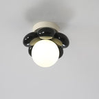 Contemporary Scandinavian Resin Iron Flower 1-light Semi-flush Mount Ceiling Light for Living Room