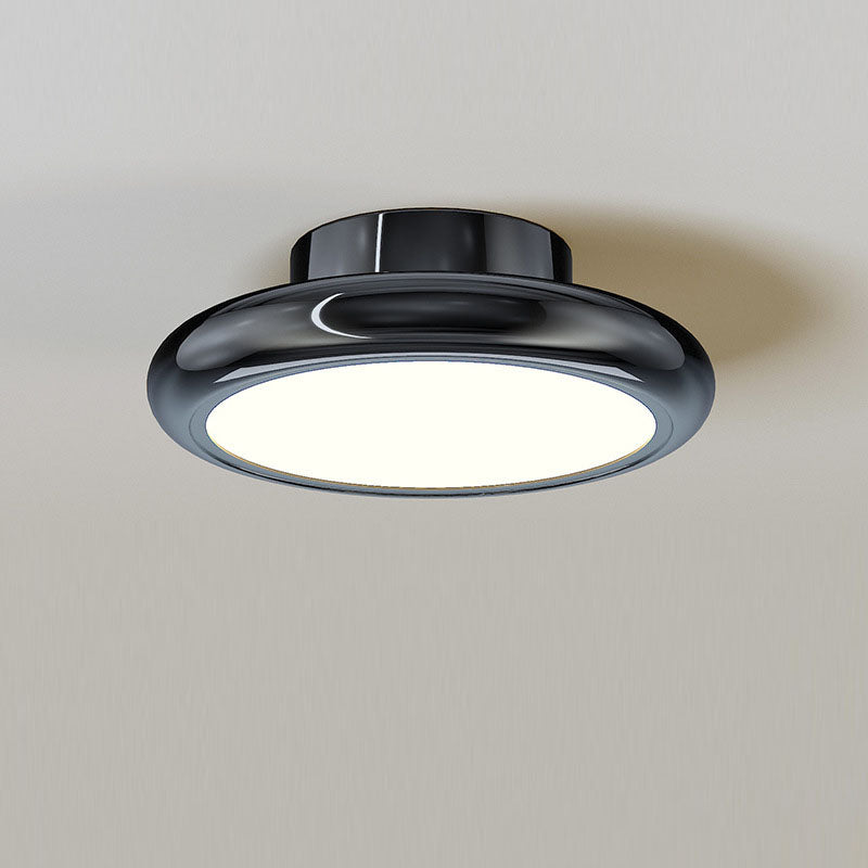 Modern Minimalist Iron Acrylic Round LED Semi-flush Mount Ceiling Light for Bedroom