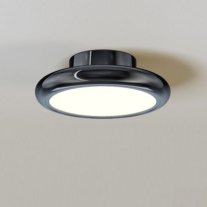 Modern Minimalist Iron Acrylic Round LED Semi-flush Mount Ceiling Light for Bedroom