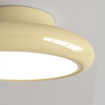 Modern Minimalist Iron Acrylic Round LED Semi-flush Mount Ceiling Light for Bedroom