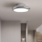 Modern Minimalist Iron Acrylic Round LED Semi-flush Mount Ceiling Light for Bedroom