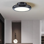 Modern Minimalist Iron Acrylic Round LED Semi-flush Mount Ceiling Light for Bedroom