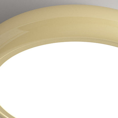 Modern Minimalist Iron Acrylic Round LED Semi-flush Mount Ceiling Light for Bedroom