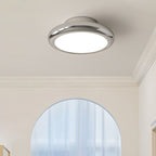Modern Minimalist Iron Acrylic Round LED Semi-flush Mount Ceiling Light for Bedroom