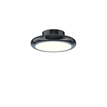 Modern Minimalist Iron Acrylic Round LED Semi-flush Mount Ceiling Light for Bedroom