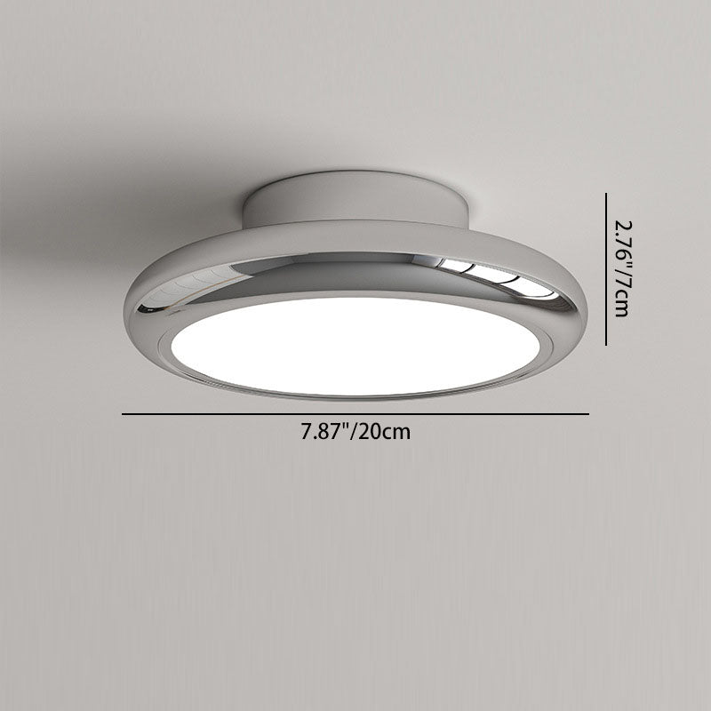 Modern Minimalist Iron Acrylic Round LED Semi-flush Mount Ceiling Light for Bedroom