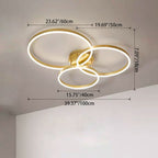 Modern Minimalist Aluminum Acrylic Round LED Semi-flush Mount Ceiling Light for Living Room