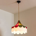 Modern Art Deco Metal Fabric Round 1-Light Pendant Light For Bedroom