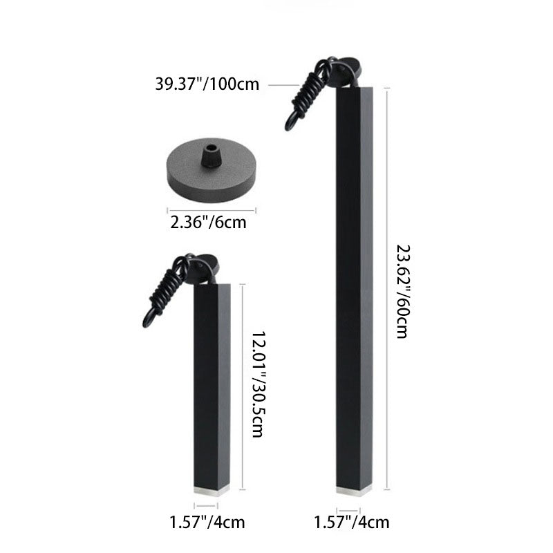 Modern Minimalist Aluminum Glass Linear LED Pendant Light for Living Room BulbSquare
