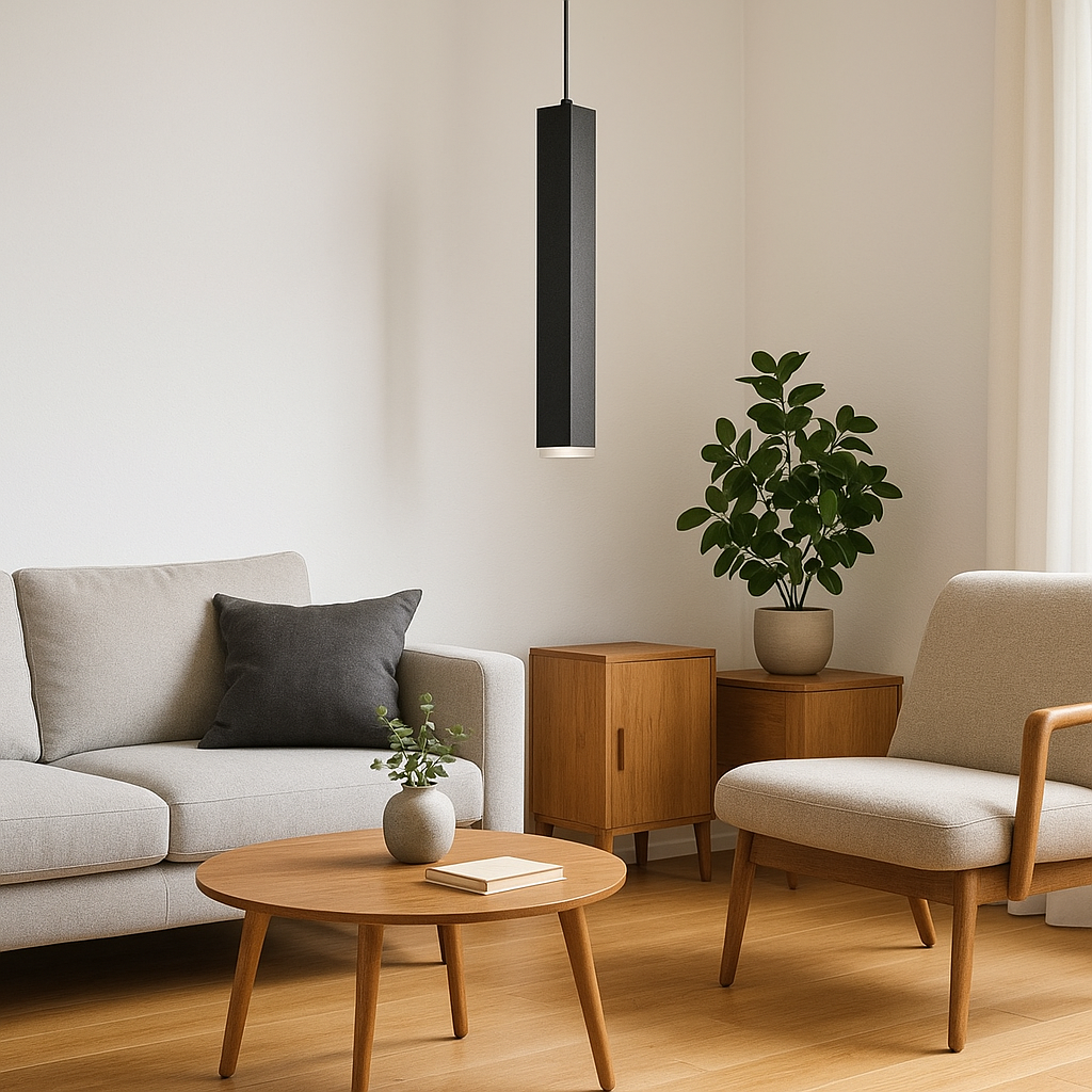 Modern Minimalist Aluminum Glass Linear LED Pendant Light for Living Room BulbSquare