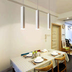Modern Minimalist Aluminum Glass Linear LED Pendant Light for Living Room BulbSquare