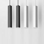 Modern Minimalist Aluminum Glass Linear LED Pendant Light for Living Room BulbSquare