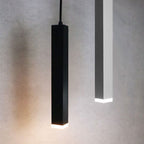 Modern Minimalist Aluminum Glass Linear LED Pendant Light for Living Room BulbSquare
