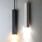Modern Minimalist Aluminum Glass Linear LED Pendant Light for Living Room BulbSquare