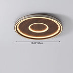 Contemporary Retro Iron Acrylic Aluminum Faux Leather Round LED Flush Mount Ceiling Light For Living Room
