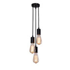 Contemporary Retro Iron Glass Linear 3-light Chandelier for Living Room BulbSquare