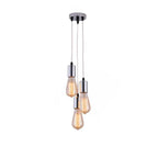 Contemporary Retro Iron Glass Linear 3-light Chandelier for Living Room BulbSquare