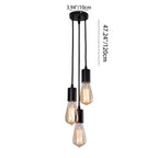 Contemporary Retro Iron Glass Linear 3-light Chandelier for Living Room BulbSquare