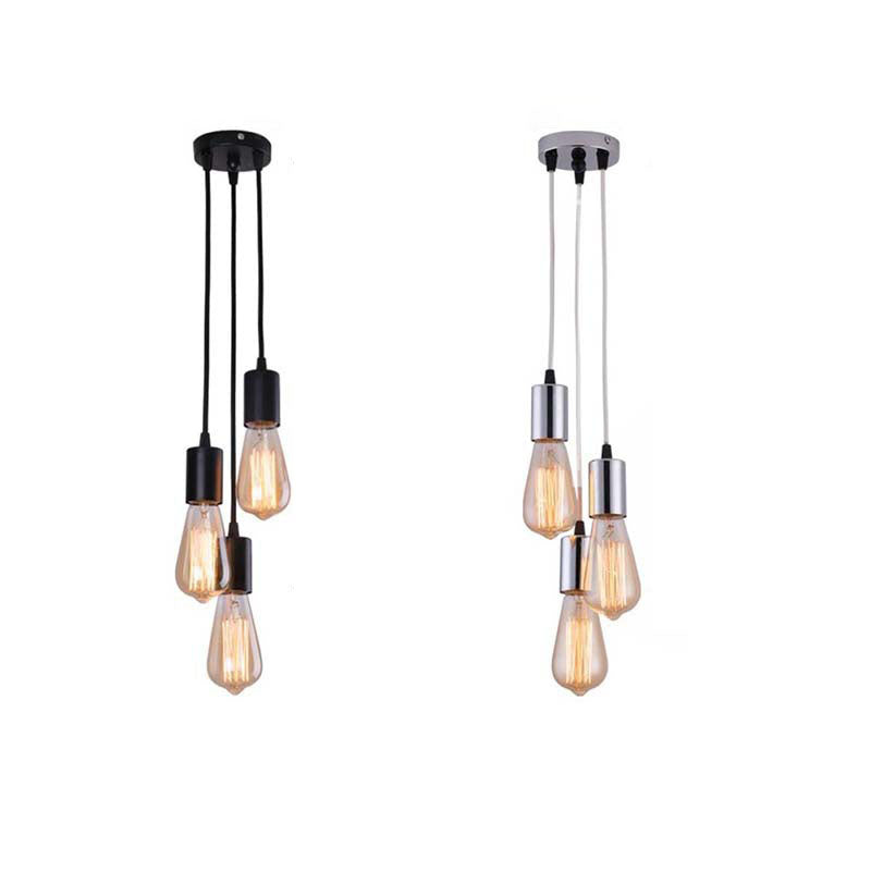 Contemporary Retro Iron Glass Linear 3-light Chandelier for Living Room BulbSquare