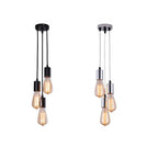Contemporary Retro Iron Glass Linear 3-light Chandelier for Living Room BulbSquare