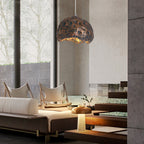 Contemporary Creative Resin Polystyrene Aluminum Semicircle 1-Light Pendant Light For Dining Room