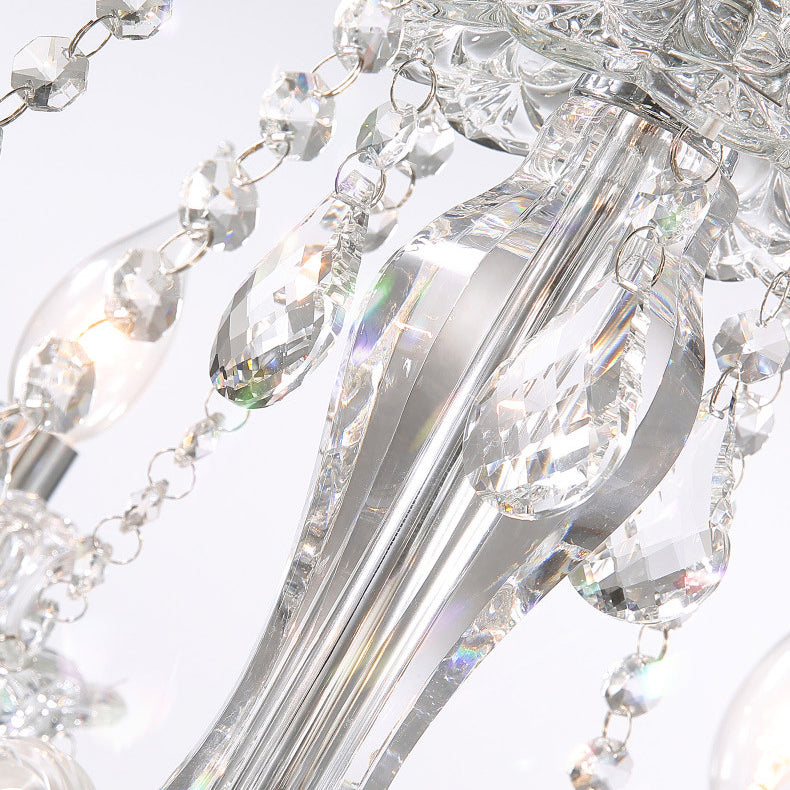 Contemporary Luxury Metal Crystal Round 6/8/10 Light Chandelier for Living Room