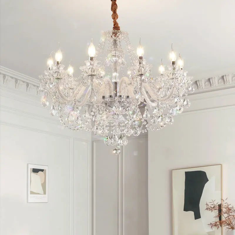 Contemporary Luxury Metal Crystal Round 6/8/10 Light Chandelier for Living Room Lumendat