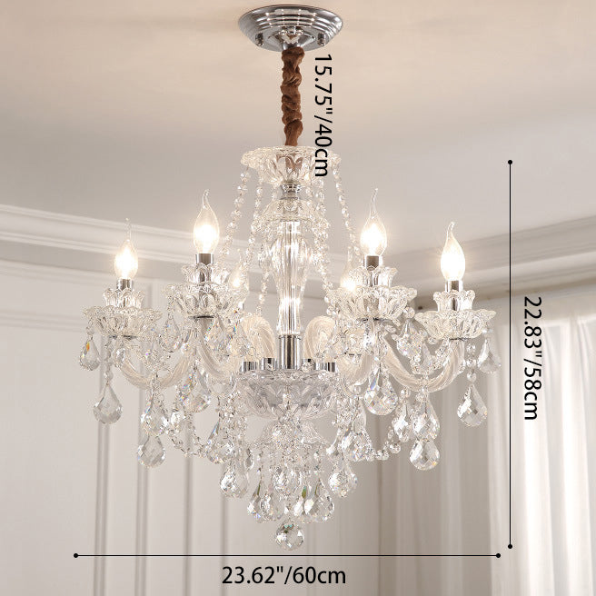 Contemporary Luxury Metal Crystal Round 6/8/10 Light Chandelier for Living Room