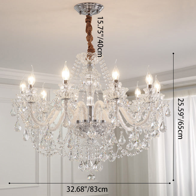 Contemporary Luxury Metal Crystal Round 6/8/10 Light Chandelier for Living Room
