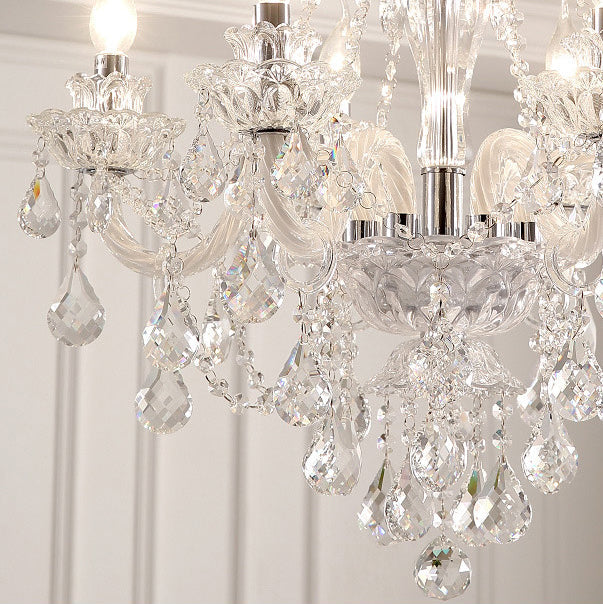 Contemporary Luxury Metal Crystal Round 6/8/10 Light Chandelier for Living Room