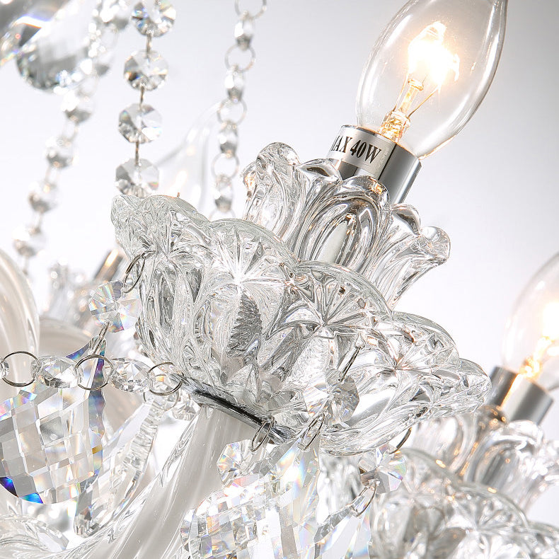 Contemporary Luxury Metal Crystal Round 6/8/10 Light Chandelier for Living Room