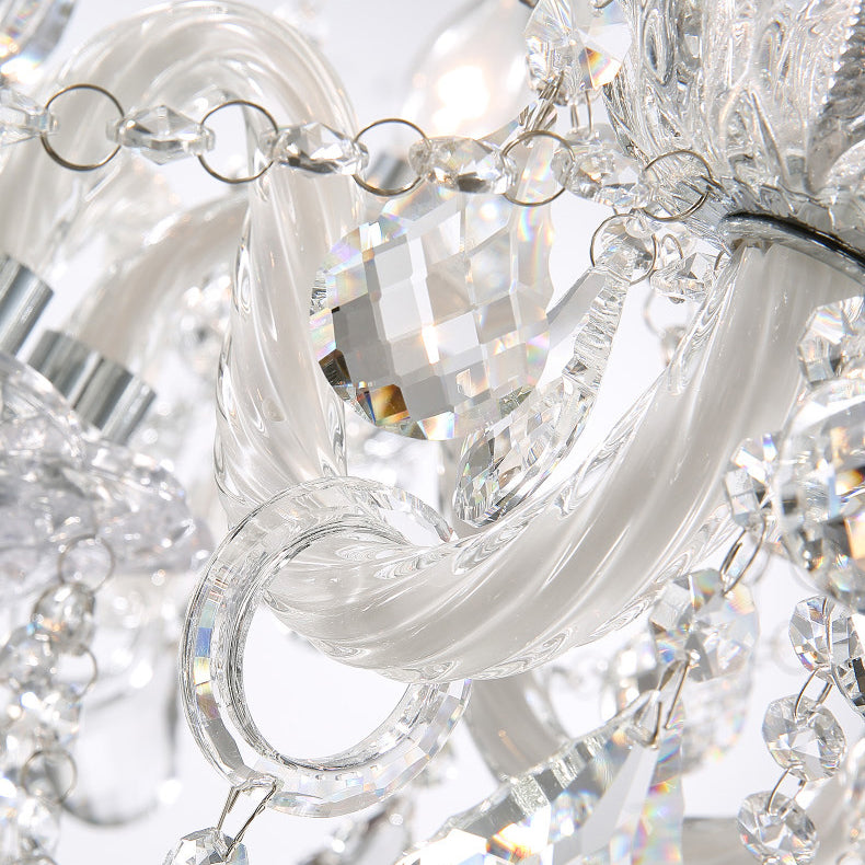 Contemporary Luxury Metal Crystal Round 6/8/10 Light Chandelier for Living Room