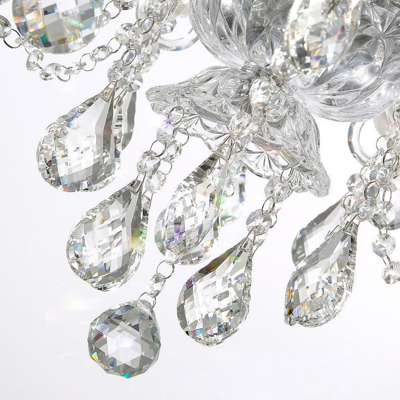 Contemporary Luxury Metal Crystal Round 6/8/10 Light Chandelier for Living Room