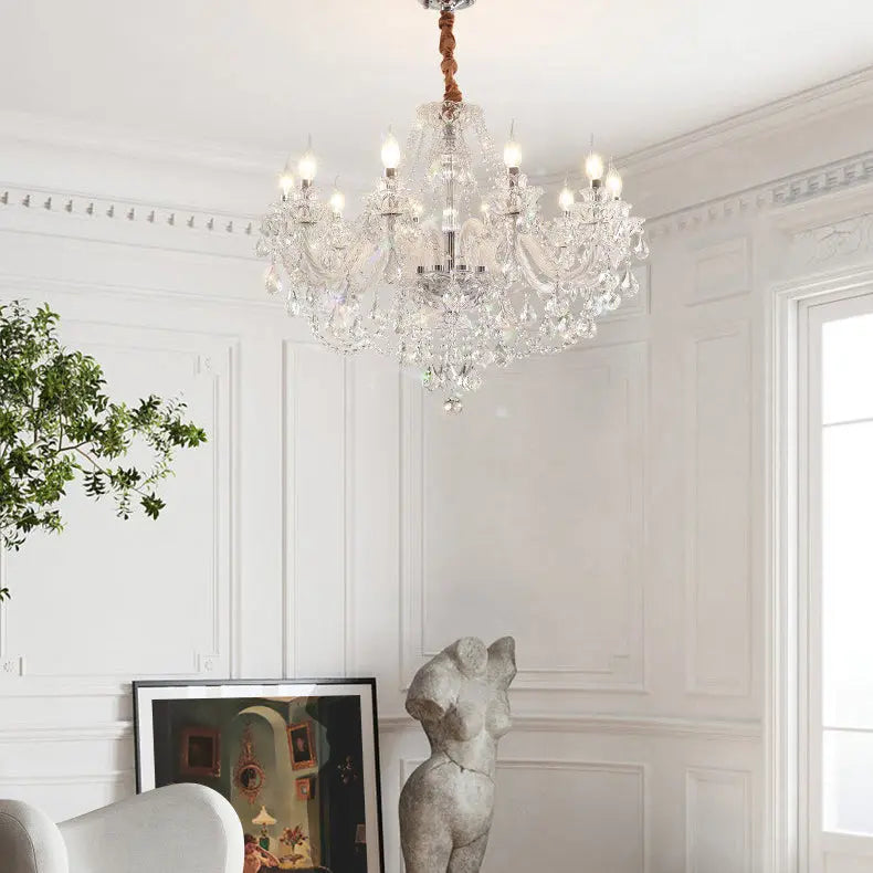 Contemporary Luxury Metal Crystal Round 6/8/10 Light Chandelier for Living Room Lumendat