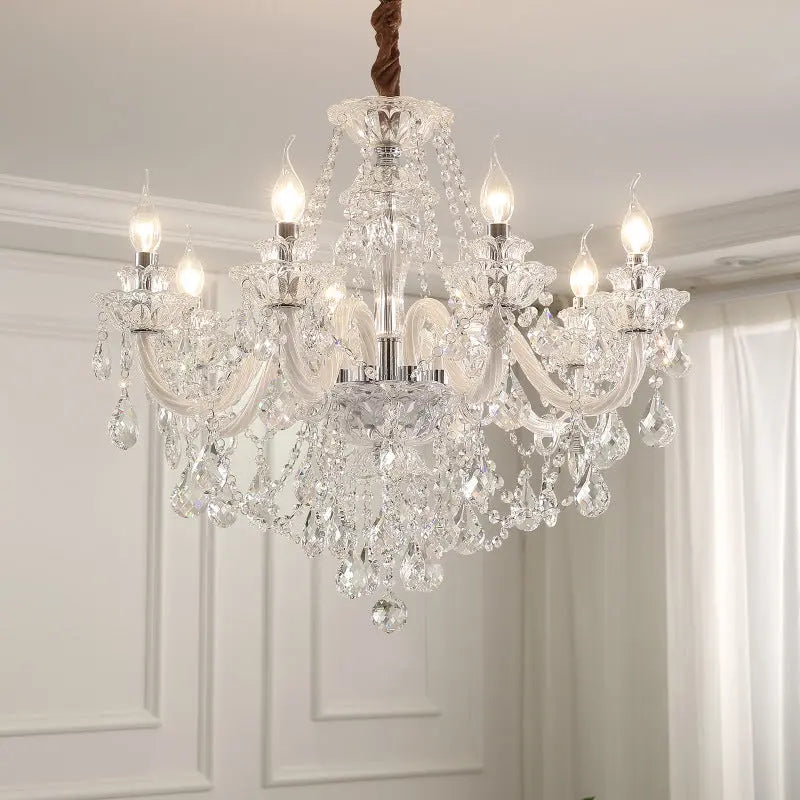 Contemporary Luxury Metal Crystal Round 6/8/10 Light Chandelier for Living Room Lumendat