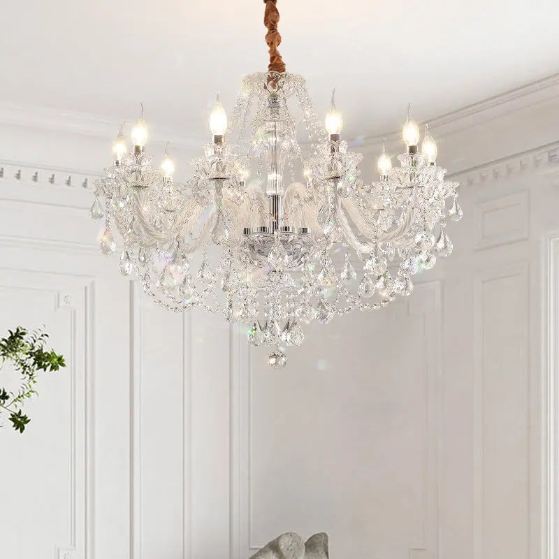 Contemporary Luxury Metal Crystal Round 6/8/10 Light Chandelier for Living Room Lumendat
