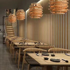 Traditional Chinese Bamboo Weaving Round 1-Light Pendant Light For Dining Room