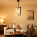 Contemporary Luxury Iron Crystal Round Square 1/3 Light Pendant Light For Bedroom