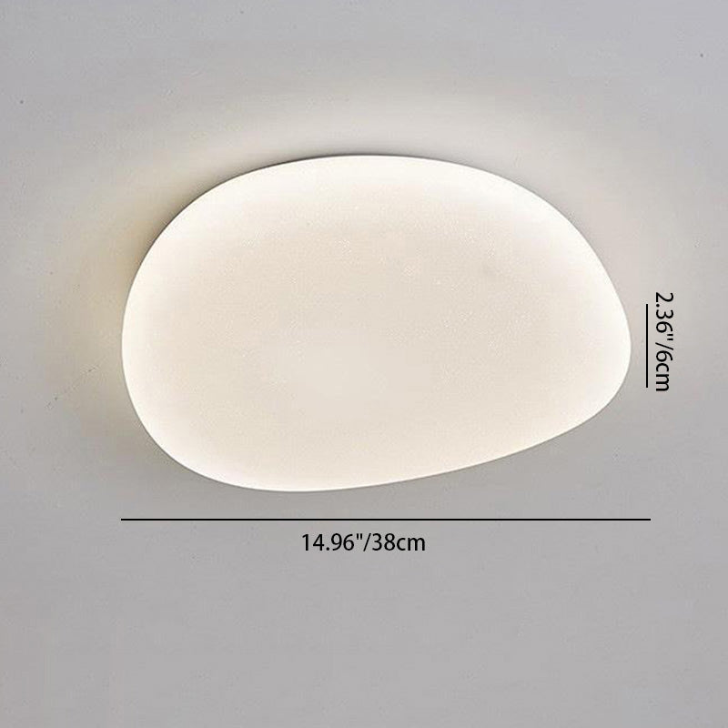 Modern Minimalist Pebble Shape Acrylic Hardware LED Flush Mount Ceiling Light For Bedroom Lumendat