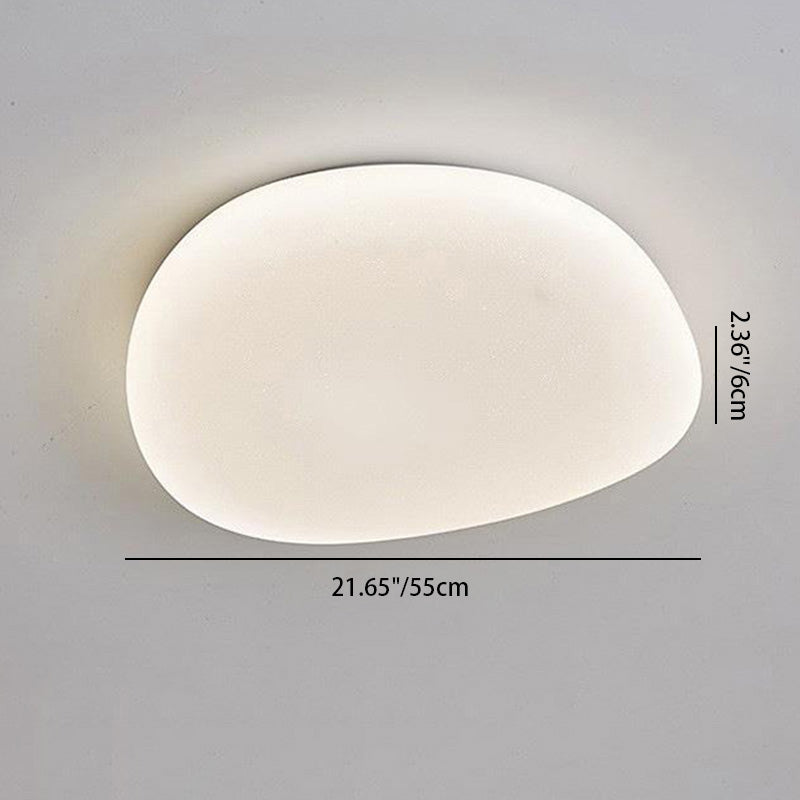 Modern Minimalist Pebble Shape Acrylic Hardware LED Flush Mount Ceiling Light For Bedroom Lumendat